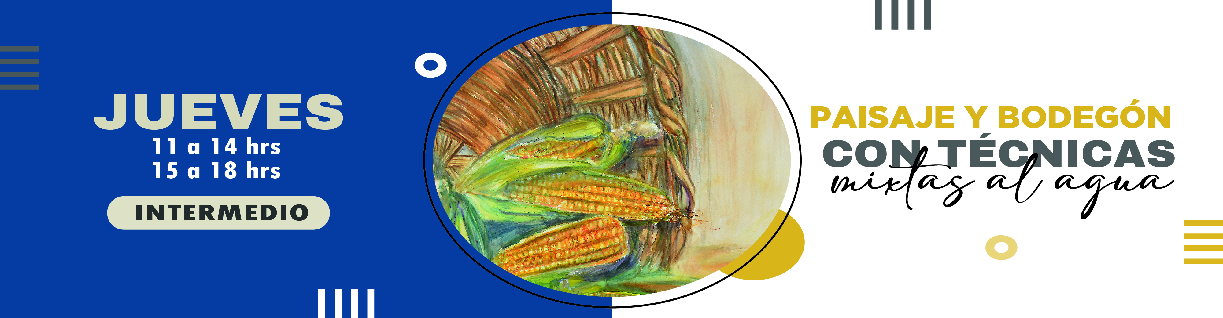 Paisaje y bodegón con técnicas mixtas al agua